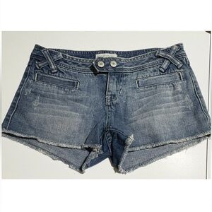 Aeropostale y2k Low Rise Cut Off Light Wash Frayed Distressed Blue Denim Shorts